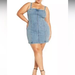 City Chic Denim Mini Dress